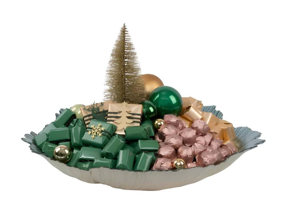 Patchi Glass Bowl - Gold & Green 1920g (39 x 39 x 8 cm)