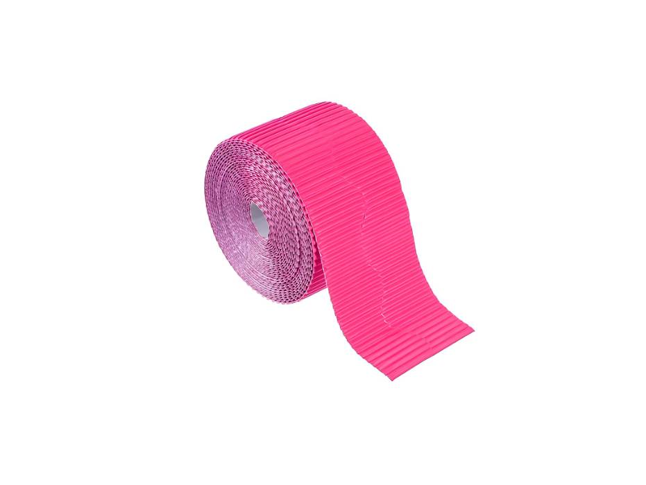 Bordette Scalloped Corrugated Card Border Roll - 57mm x 15m - Dark Pink