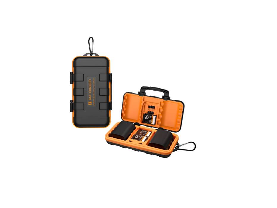K&F Concept Camera Battery Memory Card Case | Waterproof, shockproof with card slot for bag storage