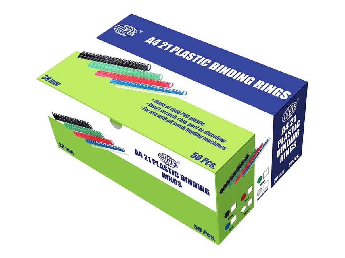 FIS 38mm Comb Binding Rings 50/Box, Green - Altimus