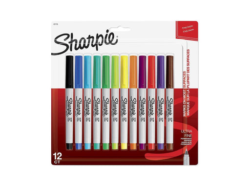 Sharpie Permanent Markers, Ultra Fine Point, Assorted Colors, 12 Count - Altimus