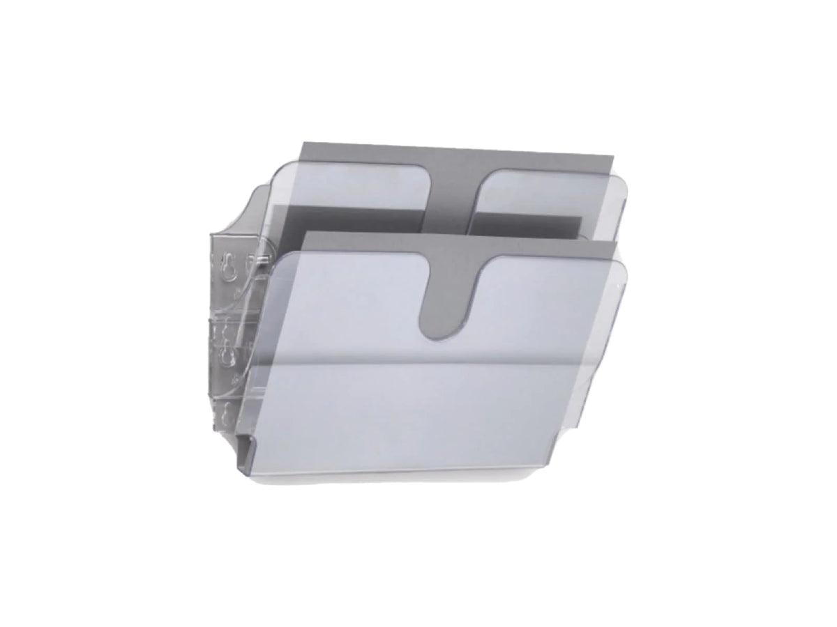 Durable FLEXIPLUS 2 A4 Landscape, wall mounted Brochure Holder, 2 Tier, Transparent - Altimus