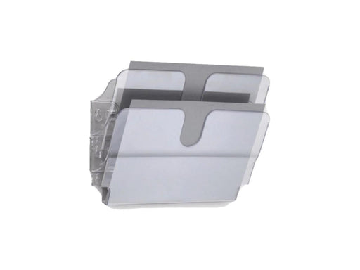 Durable FLEXIPLUS 2 A4 Landscape, wall mounted Brochure Holder, 2 Tier, Transparent - Altimus