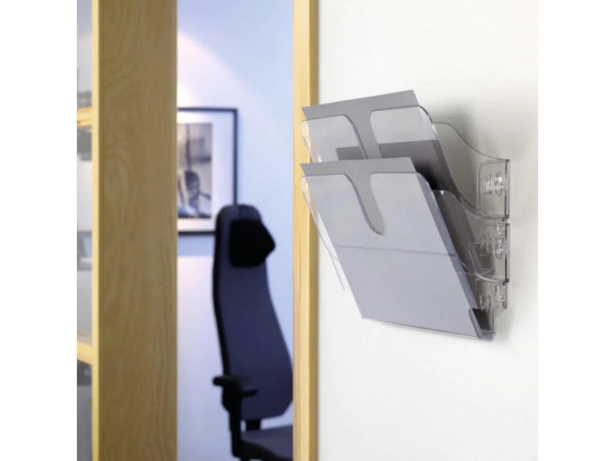 Durable FLEXIPLUS 2 A4 Landscape, wall mounted Brochure Holder, 2 Tier, Transparent - Altimus