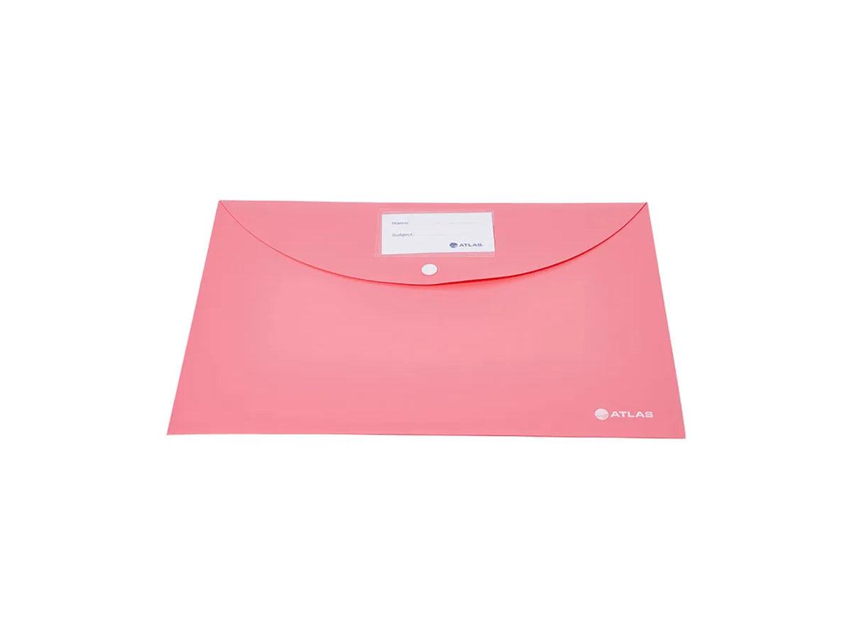 Atlas Document Bag Opaque with Name Card & Button, Red Color, F/S, 12pcs/pack, ( AS-F10052 ) - Altimus