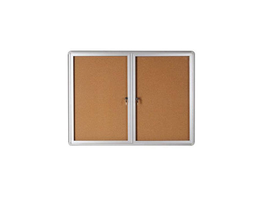 Lockable Cork Notice Board with 2 Swing Doors, 120 x 91cm (VT640101720) - Altimus