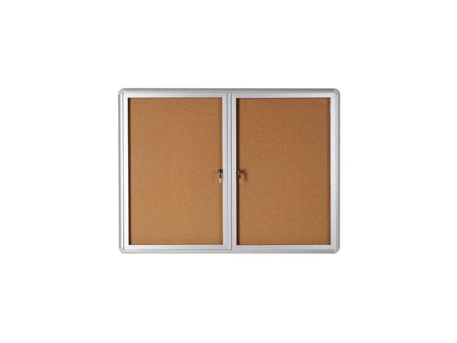 Lockable Cork Notice Board with 2 Swing Doors, 120 x 91cm (VT640101720) - Altimus