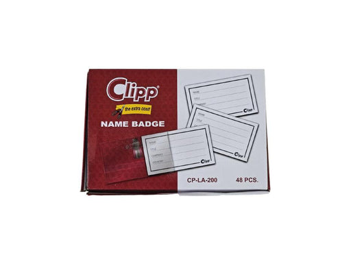Clipp Plastic Name Badges with Clip and Pin 48pcs/box - Altimus