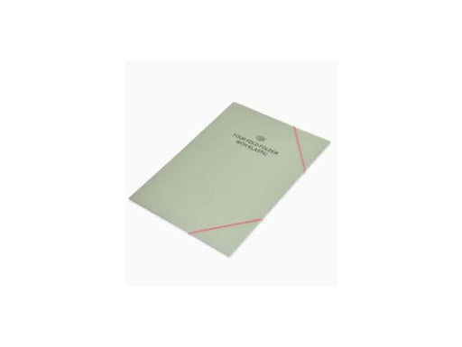 FIS Four Fold Folder with Elastic band 320gsm, A4, Green (FSFF12NGR) - Altimus