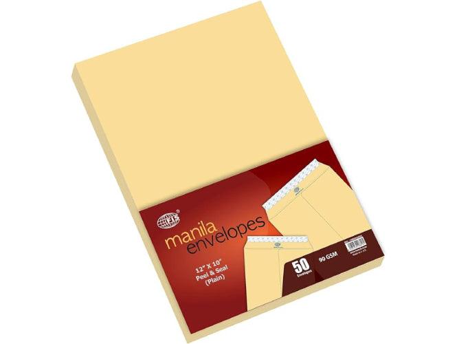 Manila Envelope - Peel & Seal, 12 x 10", (Pack of 50) - Altimus