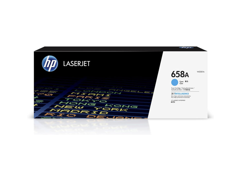 HP 658A Cyan Original LaserJet Toner Cartridge, W2001A