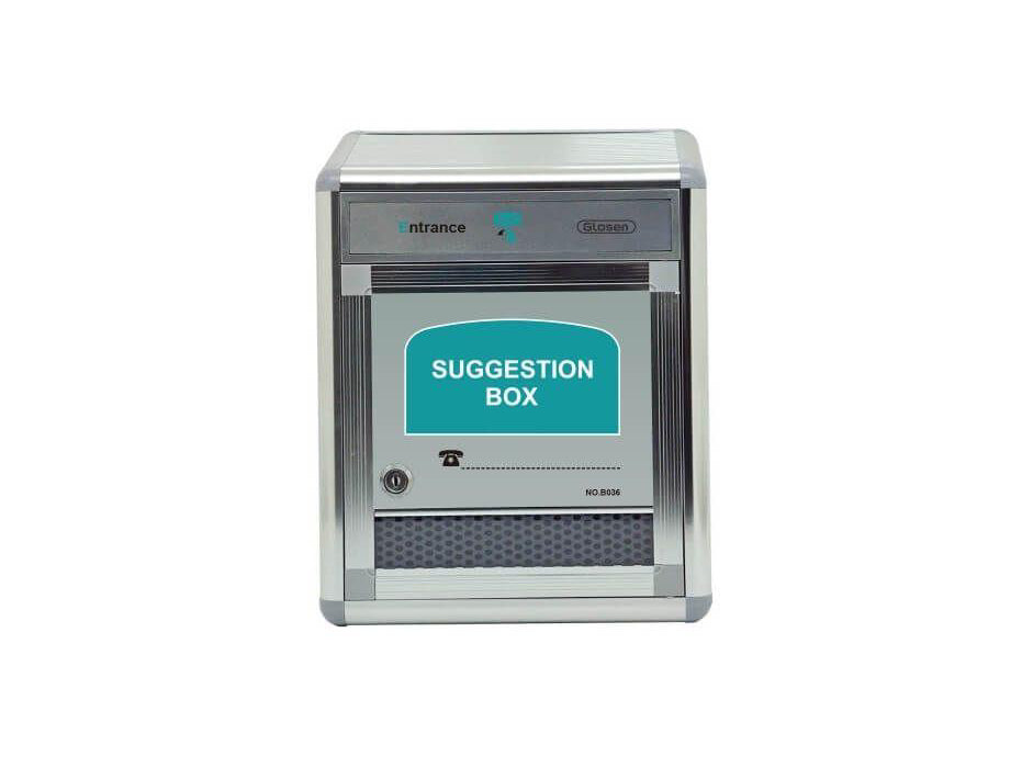 Glosen Metal Suggestion Box  Aluminum 258X120x320 Silver (B036)