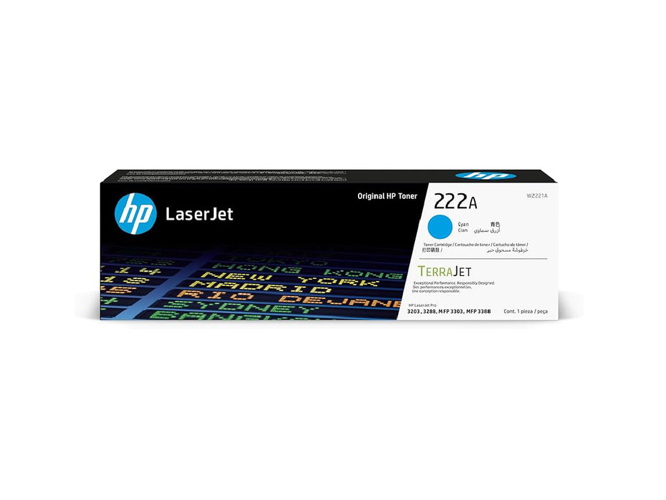 HP 222A Cyan Original LaserJet Toner Cartridge (W2221A) Dubai & Abu