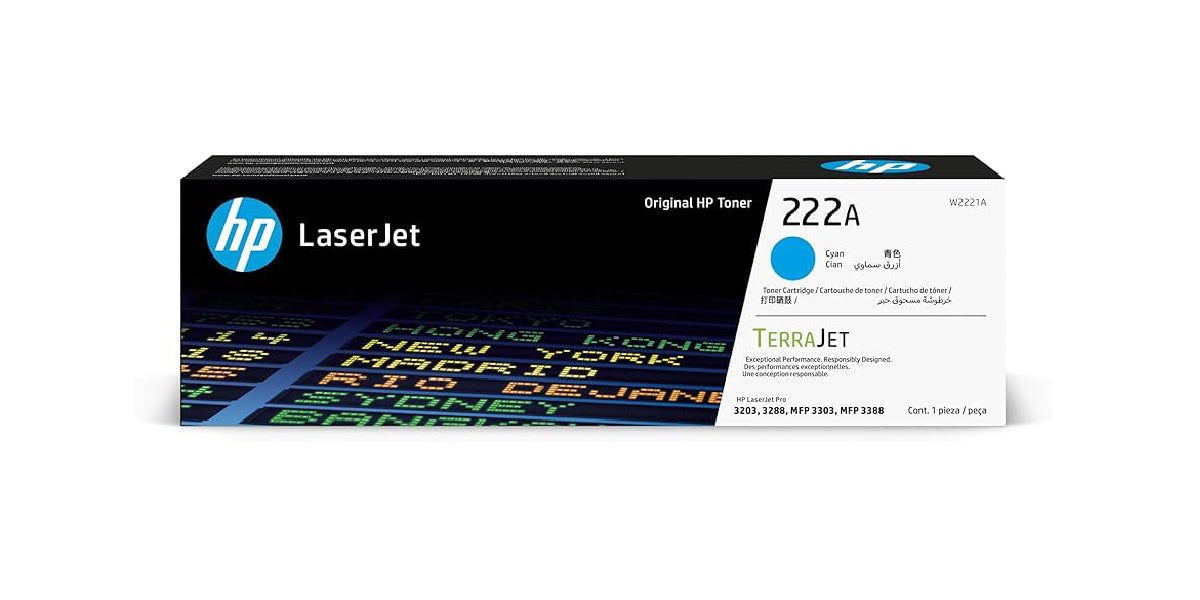 HP 222A Cyan Original LaserJet Toner Cartridge (W2221A) Dubai & Abu