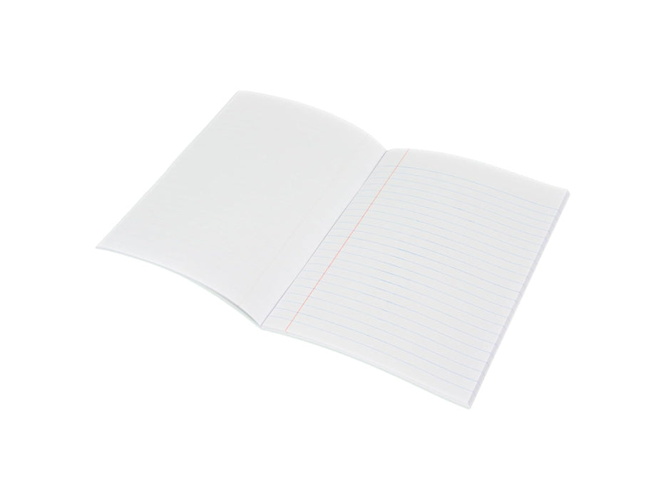 FIS Exercise Book 165mmx210mm, 100sheets, 200sheets, Single Line with Left Margin, 6pcs/pack, Neon Yellow Cover
