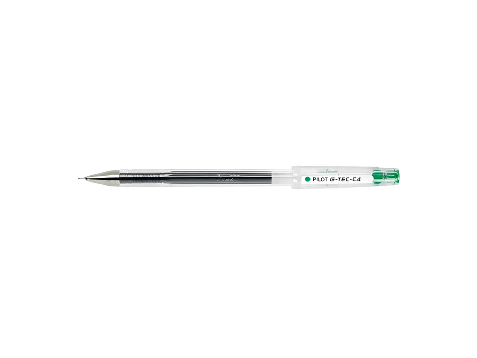 Pilot GTec C4 Gel Ink Rolling Ball Pens, Ultra Fine Point (0.4mm),Green 12 Pcs/box