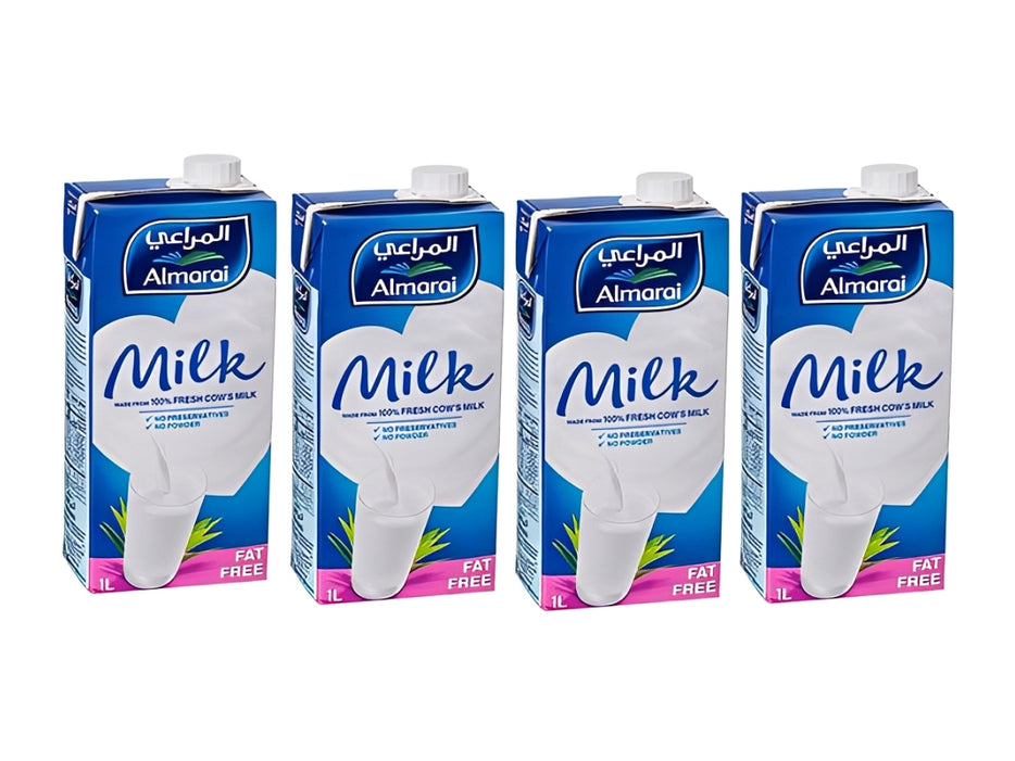 Almarai UHT Fat Free Milk 1L Pack of 4