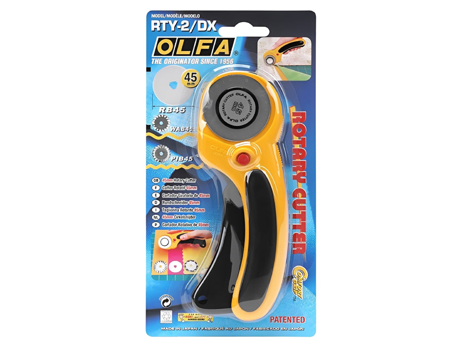 Olfa Deluxe Ergonomic Rotary Cutter, Yellow and Black [OL-RTY-2-DX]