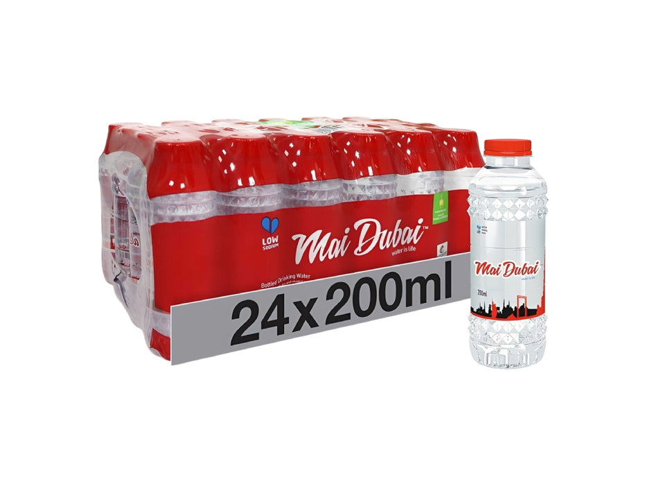 Mai Dubai Low Sodium Drinking Water 200ml, Pack of 24