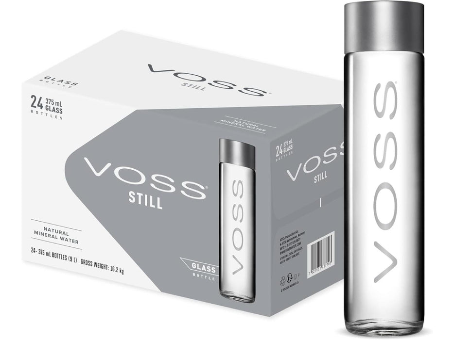 Voss Still Water Glass Bottles, 24 x 375ml