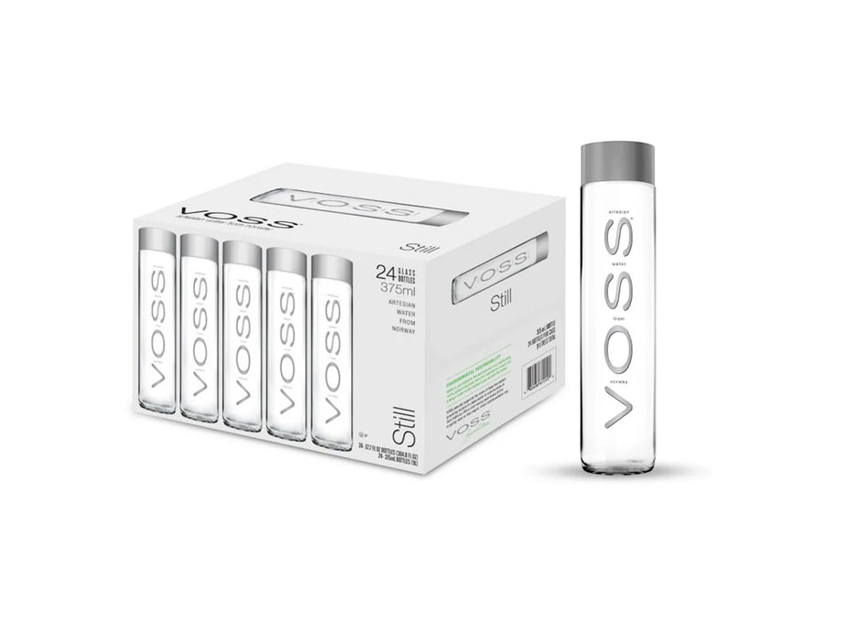 Voss Still Water Glass Bottles, 24 x 375ml