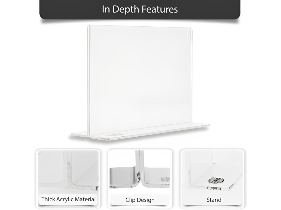 FIS Acrylic Double Sided Holder Stand Horizontal, 140 x 100mm