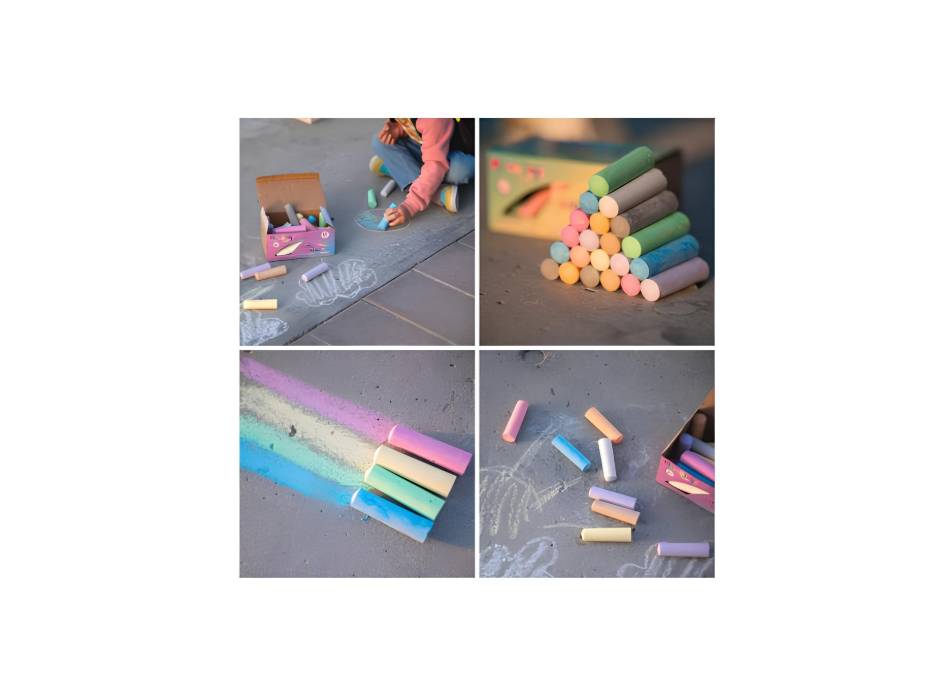 PlumoToys Washable 10 colors Chalk Set - Pack of 40