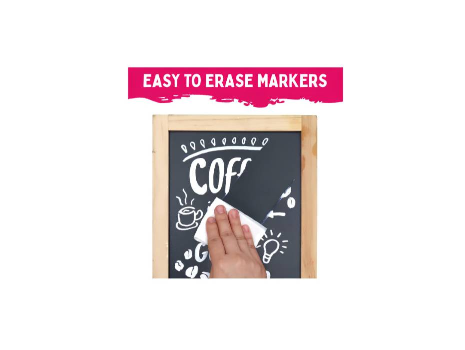 White Chalk Markers Fine Tip (4 Pack 3mm) - Wet & Dry Erase Chalk Pens