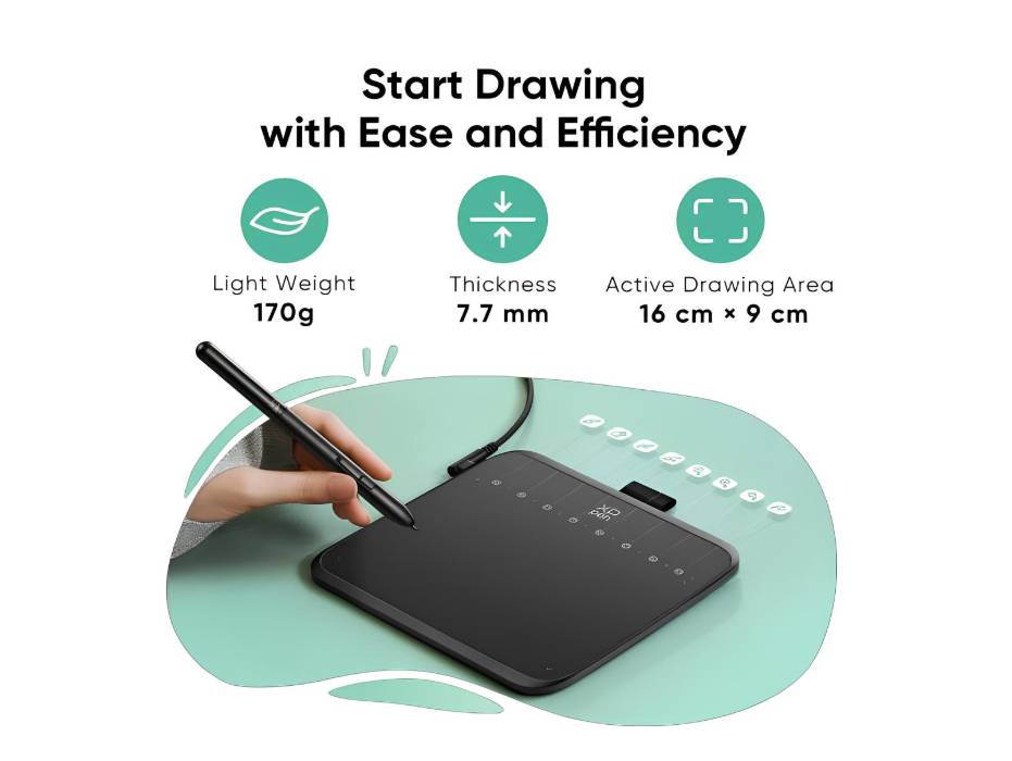 XP-pen Deco 640 Drawing Tablet with Stylus (6" X 4")