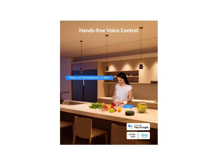 Lepro BG1 AI Smart Bulbs GU10, 400lm 4.5W Spotlight Bulb Dimmable, RGB 2700K-5700K, 50W Halogen Equivalent, Works with Alexa/Google Assistant, Voice Control, Personalized AI Lighting Designer