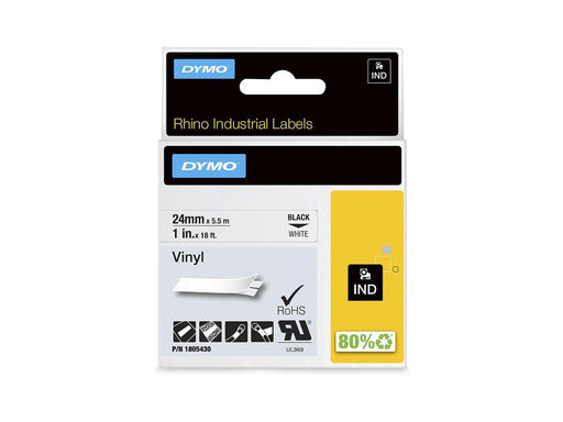 Dymo Rhino 1805430 24mm Vinyl, Black on White - Altimus