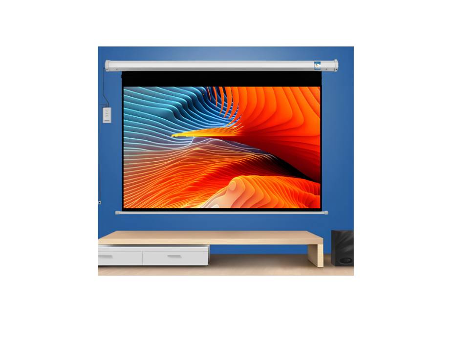 CRONY 120 inch 4:3 Projection Screen, Automatic Lifting Remote Control, HD Wall Hanging Projection Screen