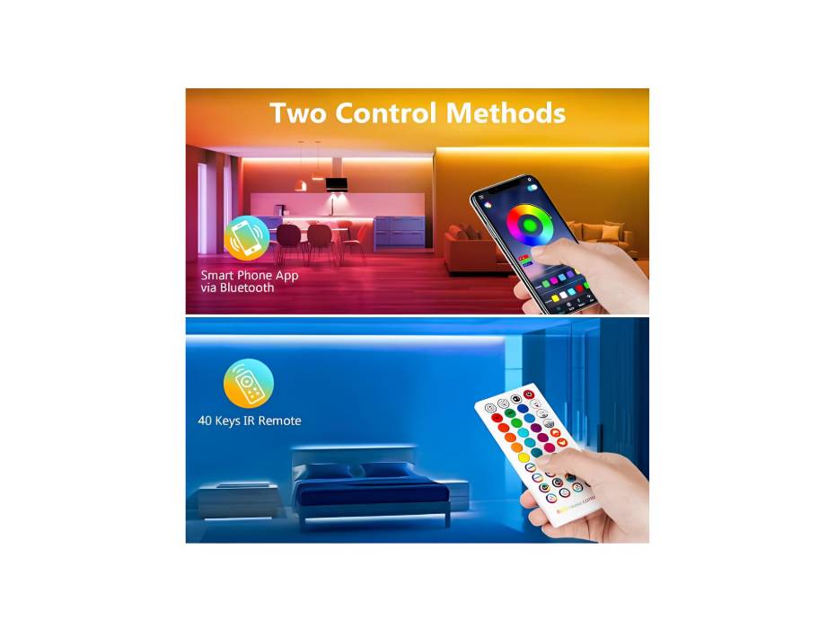 Cozylady 15m Smart LED Strip Lights - App Controlled LED Light Strips - 50ft RGB Music Sync LED Lights Strip for Bedroom Decor, Room Decor, Children's Room