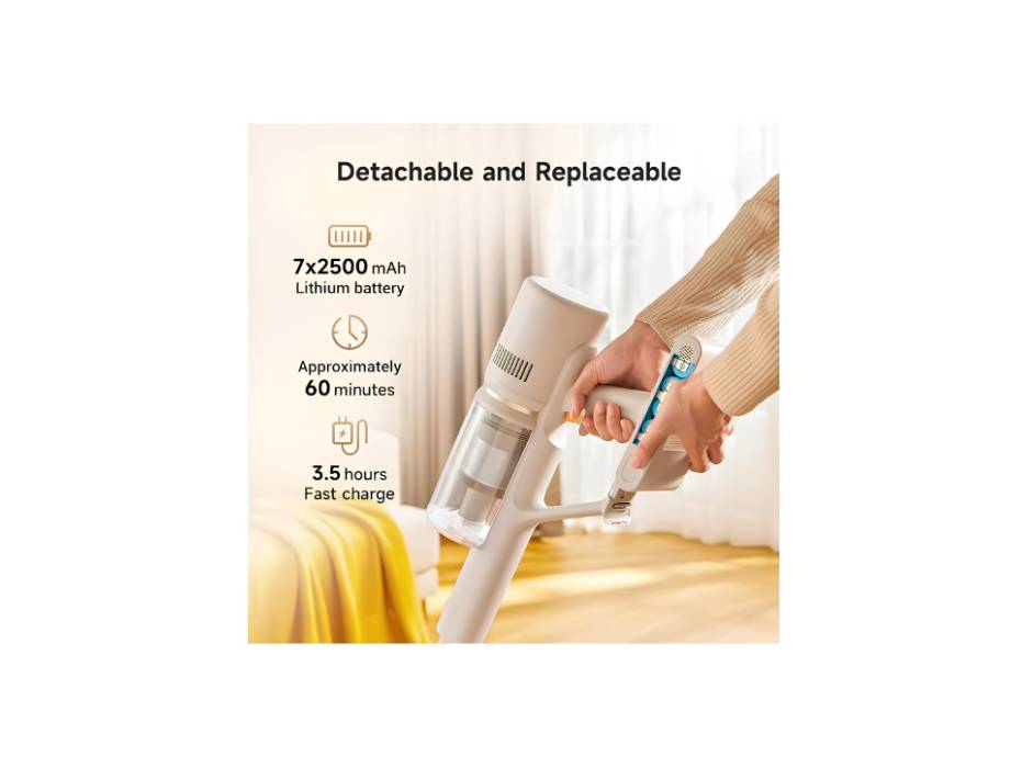 Dreame U20 Cordless Vacuum, Blue Light Dust Reveal, 120AW Suction Power, Multi-surface Anti-tangle Brush, Multi-layer 99.9% Filtration, Convenient Maintenance