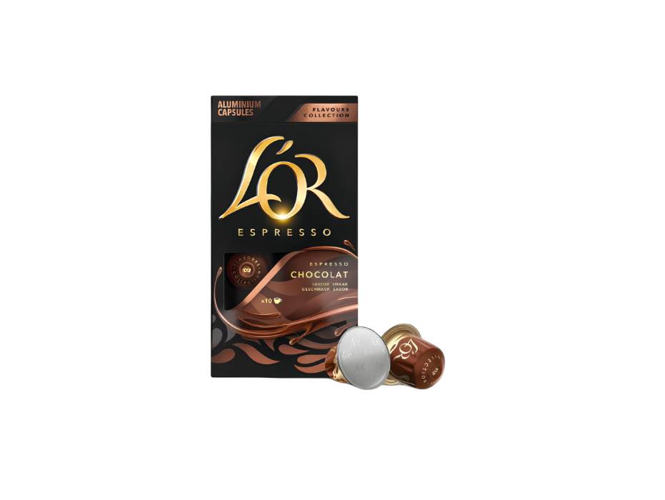 LOR Flavours Collection Chocolate Flavour Espresso Coffee Capsules, 10pcs/pack, 52g
