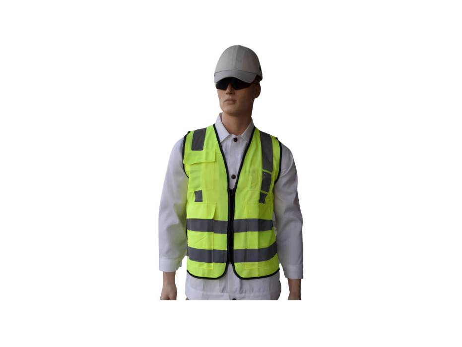 EMPIRAL BRIGHT ID, Four Pocket Vest + ID Pocket, Fluorescent Yellow, Small