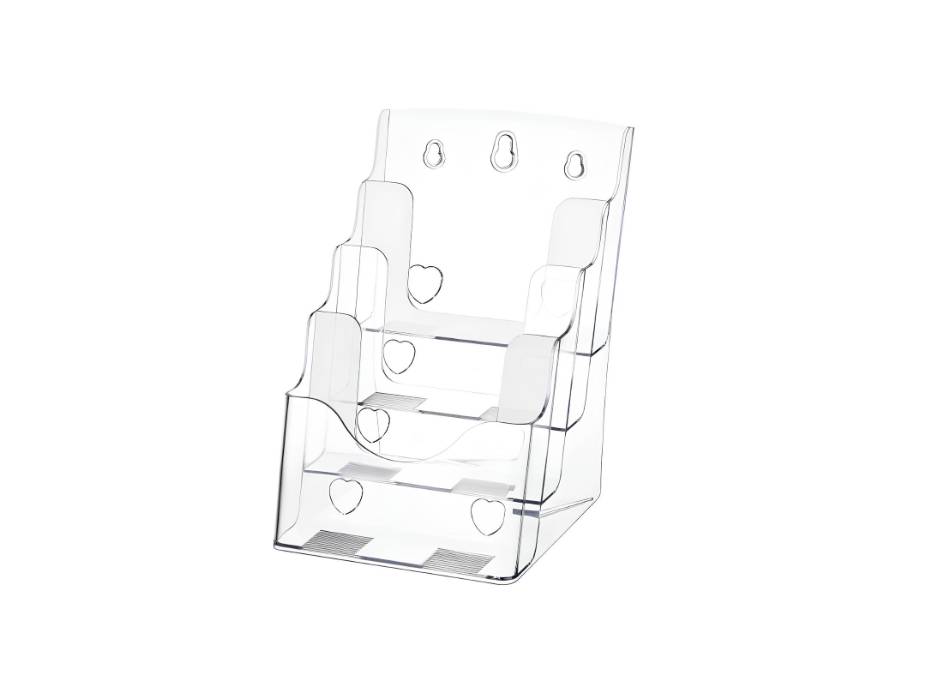 Acrylic Brochure Holder Table-Wall Mount 4 Tier A5 160x190mm