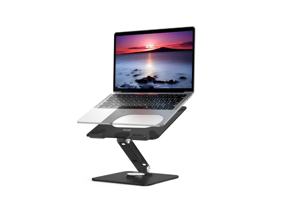 BESIGN LSX7 Laptop Stand, 360 Angle Adjustable Rotating Base, Computer Riser Stand Compatible with Laptops Between 10-15.6" (Black)