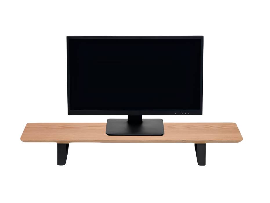 Moodular Wooden Monitor Stand 33.4” (85cm) Desk Organizer with Metal Slide Rails, Oak MS85-O