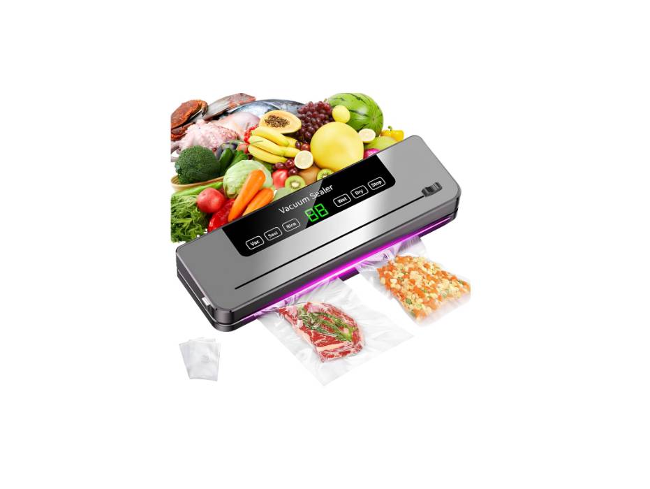 Necomi Vacuum Sealer, 6-in-1 Automatic Sealing Food Saver Machine, Dry & Moist Sealing Modes, Built-in Cutter, for Food Fresh and Storage
