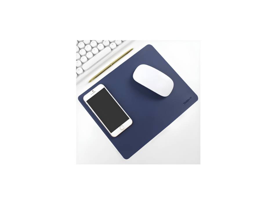 EXCOVIP Mouse Pad, Non-Slip PU Leather Waterproof Desk Pad Protector, for Home and Office, Small Size 26cm x 21cm (Blue)