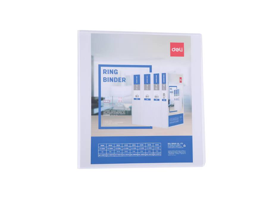 Deli Ring Binder 2 Rings A4, 3 inch, White (5619N)