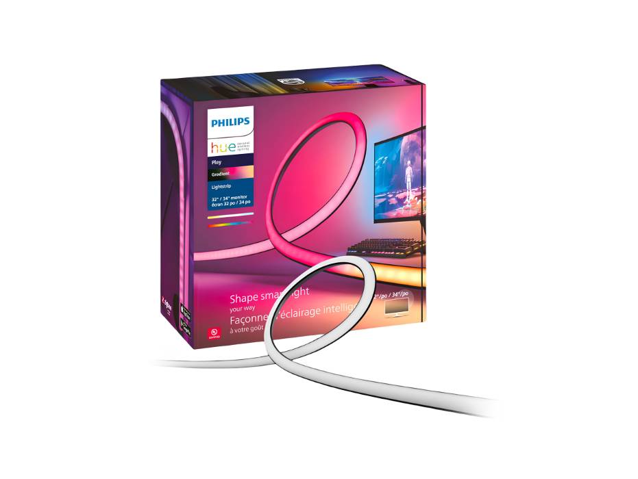 Philips Hue Play Gradient PC Lightstrip [for 32-34 Inch Screens] LED Smart Lighting. Sync for Entertainment, Gaming and Media