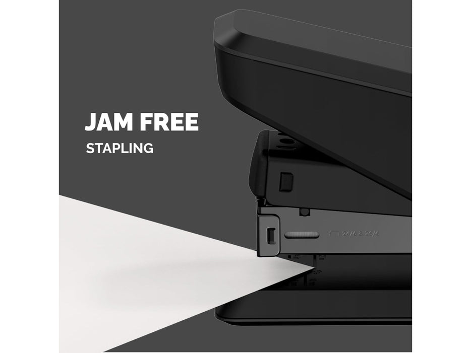 Fellowes LX840 Easy-Press Half Strip Stapler with Antibacterial Microban Technology, 25 Sheet Capacity, Black