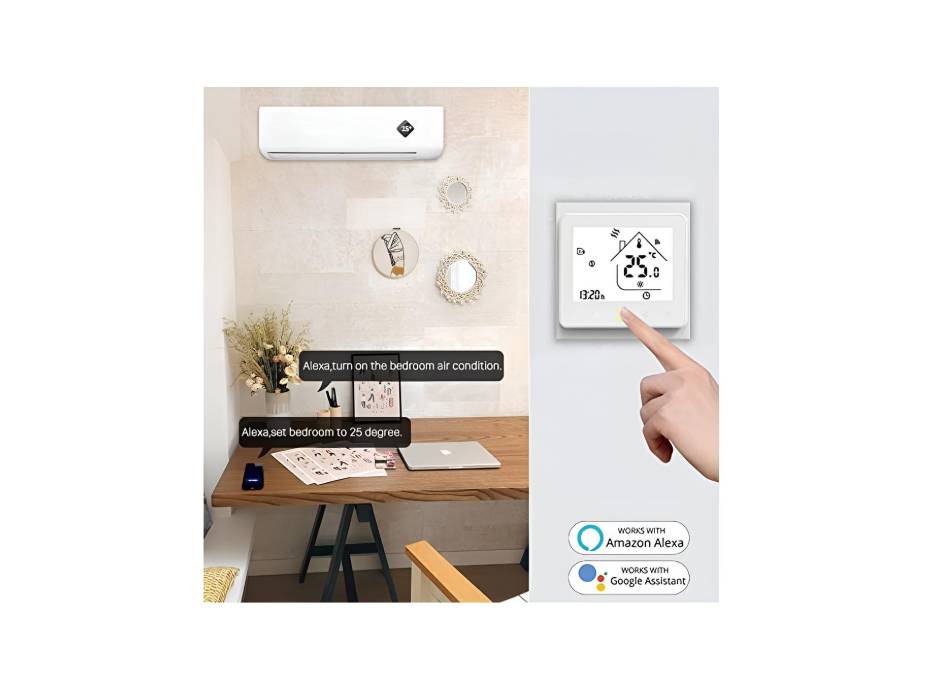 MOES WiFi Smart Central Air Conditioner Thermostat Temperature Controller Fan Coil Unit Works Amazon Alexa Echo Google Home 2 Pipe Tuya