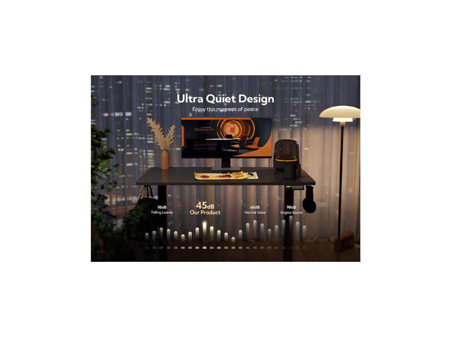 Electric Standing Desk, Adjustable Height Stand up Desk, 40x24 Inches Sit Stand Home Office Desk with Splice Board, Black