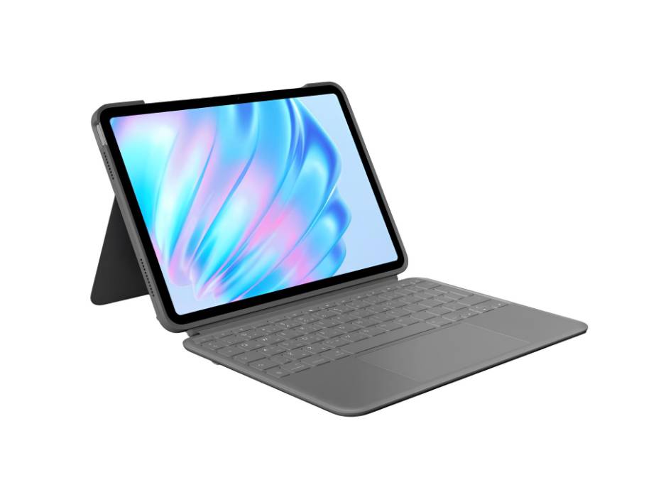 Logitech Combo Touch iPad Air 11-inch (M2 & M3), iPad Air (5th gen) Keyboard Case, Oxford Grey