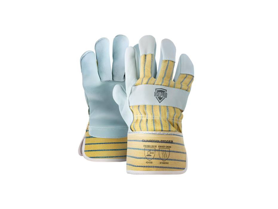 Valpro Guardian Rigger leather glove with knuckle patch and rubberized cuff