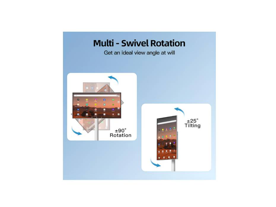 21.5 Inch Portable Smart TV,1080P Touchscreen, Rotatable Display for Home/Office, 4-6H Battery