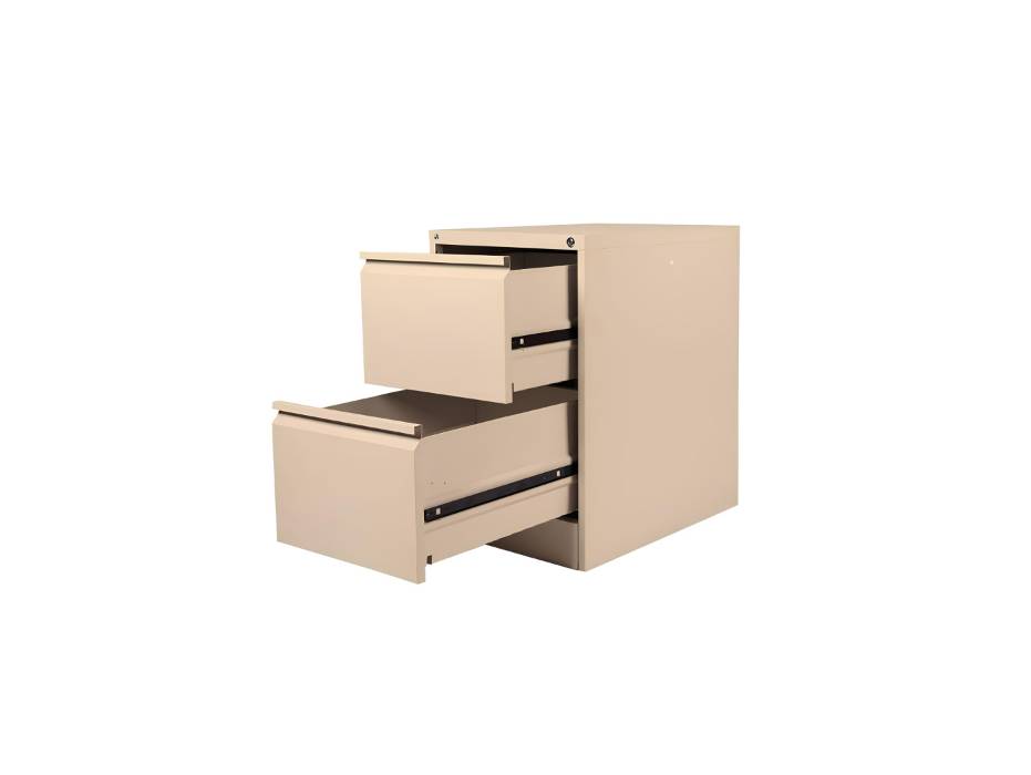 RIGID Vertical Steel Filing Cabinet with 2 Drawers for A4/Letter | Portable Metal Storage Cupboard for Home Office, Beige